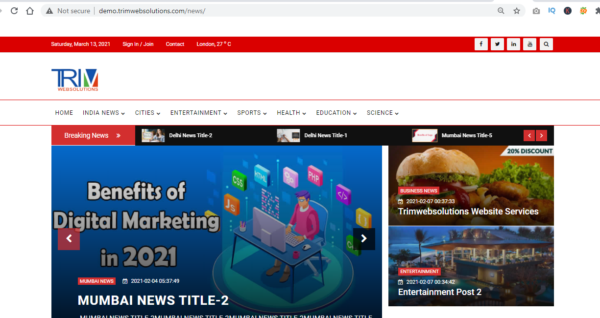 News Portal Website Development Company In India